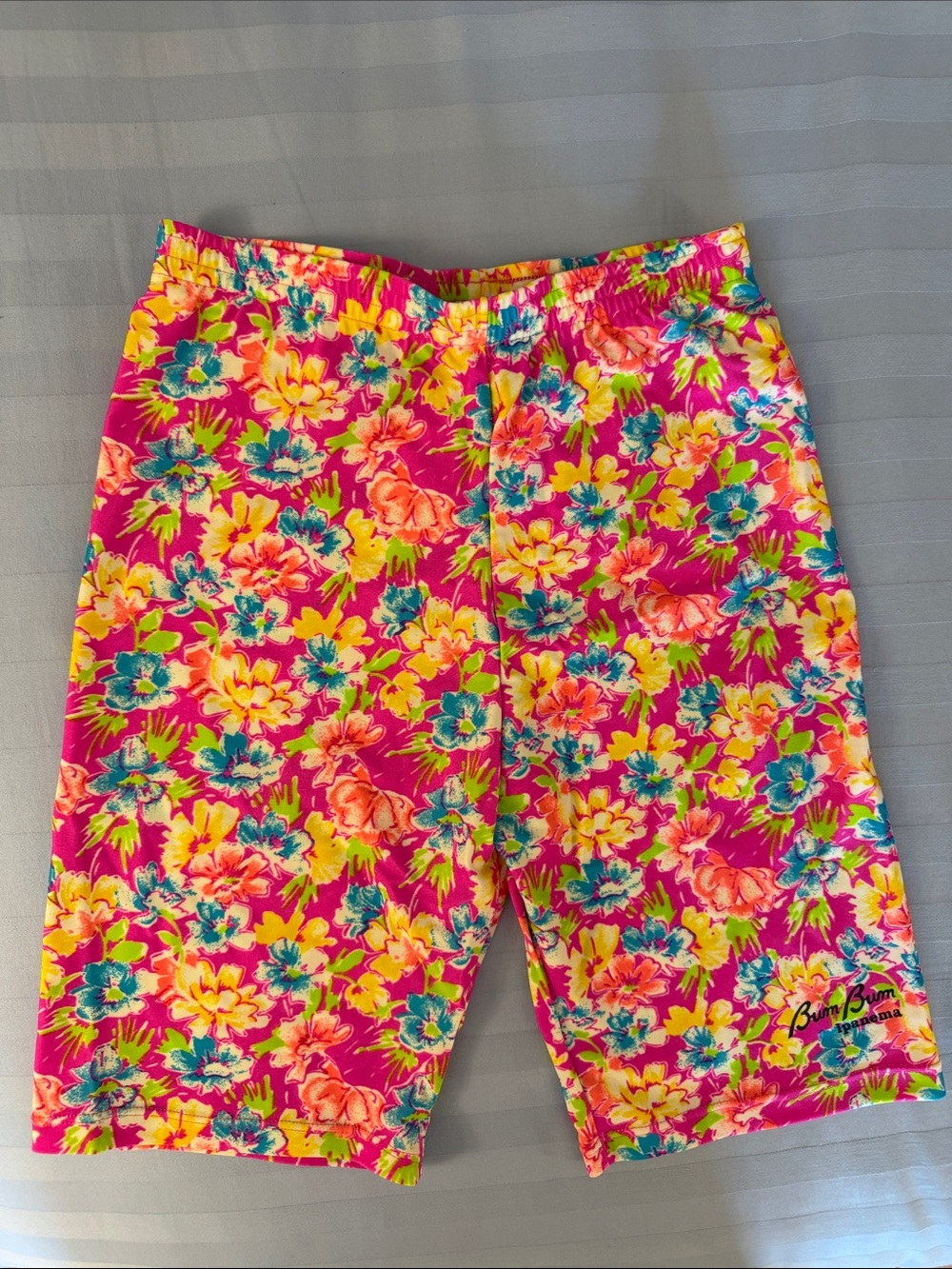 Brazilian Bum Bum brand Floral Stretch Shorts in Hot Pink, 1980’s vintage